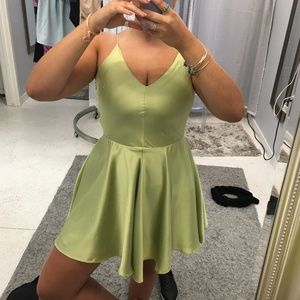 Gracia (at Nordstrom's) Green Silk Dress